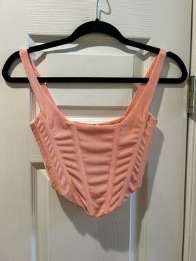 With Jean Cindy Corset Bandeau Top NWOT, peach color